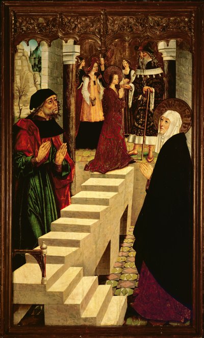 Die Darstellung der Jungfrau Maria im Tempel, ca. 1500 von Master of Budapest